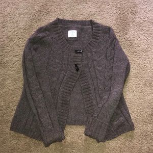 Brown open front sweater